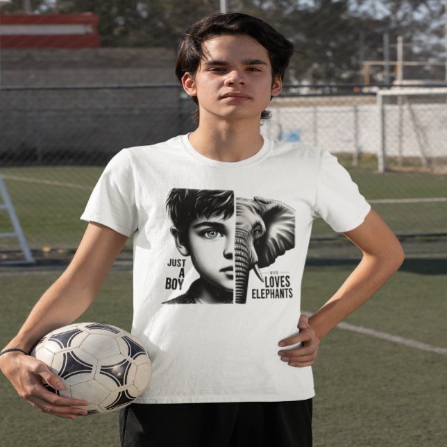 Camiseta Retrato de Harmonia de Elefante-Menino Majestoso (Criador carregado)