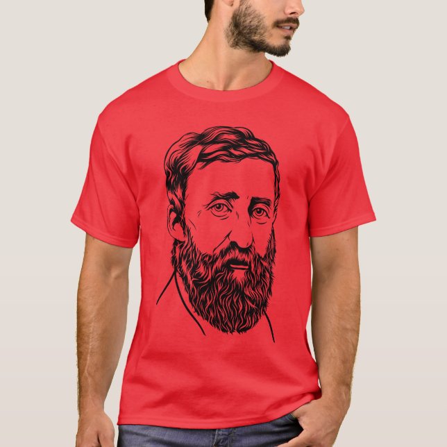 Camiseta Retrato de Henry David Thoreau (Frente)