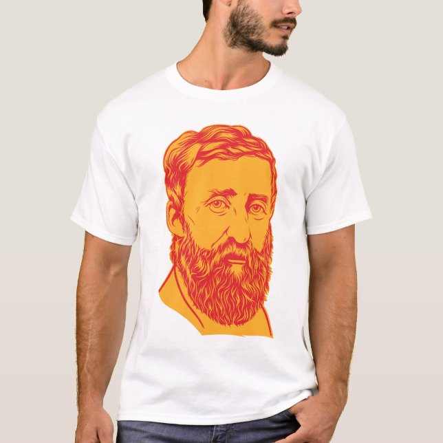 Camiseta Retrato de Henry David Thoreau (Frente)