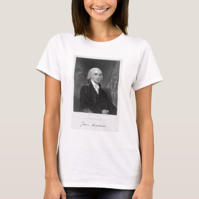 Camiseta Retrato de James Madison, gravado por William A. (Frente)