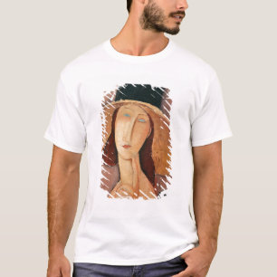 Camiseta Retrato de Jeanne Hebuterne em um grande chapéu