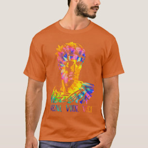 Camiseta Retrato de Júlio César com padrão de tingimento Ve