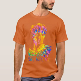 Camiseta Retrato de Júlio César com padrão de tingimento Ve