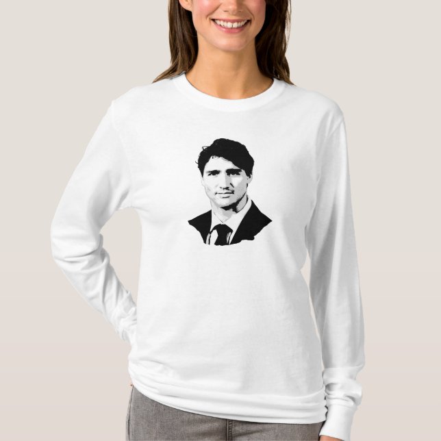 Camiseta Retrato de Justin Trudeau (Frente)