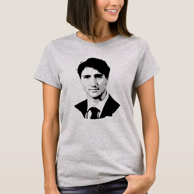 Camiseta Retrato de Justin Trudeau (Frente)