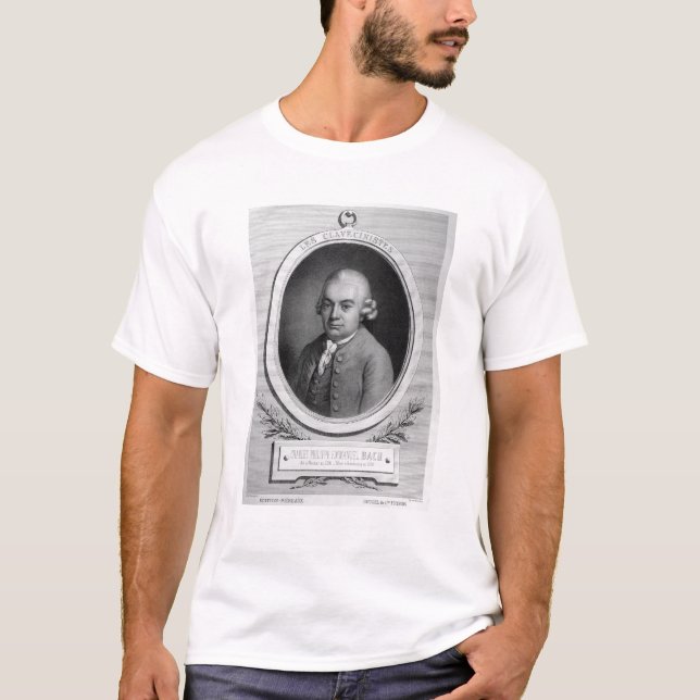 Camiseta Retrato de Karl Philipp Emmanuel Bach (Frente)