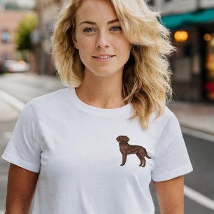 Camiseta Retrato de Labrador Retriever de Chocolate Arte La