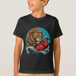 Camiseta Retrato de Leão de Boxe Motivo Vida Selvagem Amant