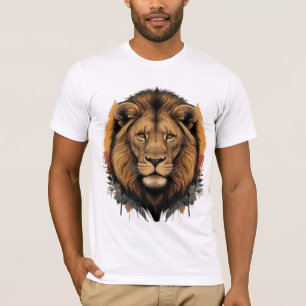 Camiseta Retrato de Leão Majestoso