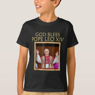 Camiseta Retrato de Leo Xiv, Papa deus abençoe