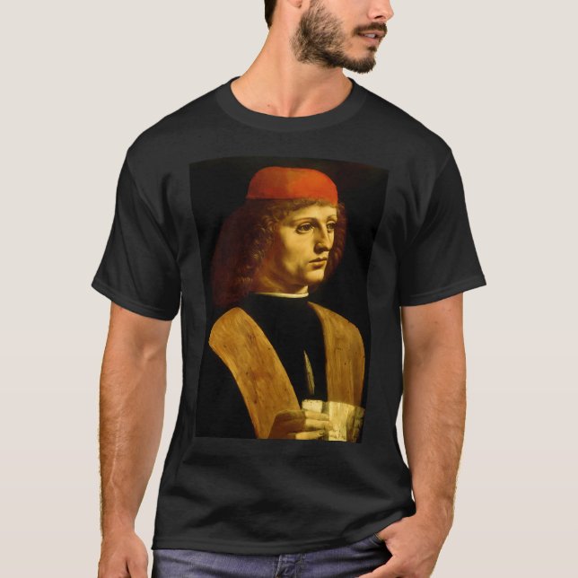Camiseta Retrato De Leonardo Da Vinci (Frente)