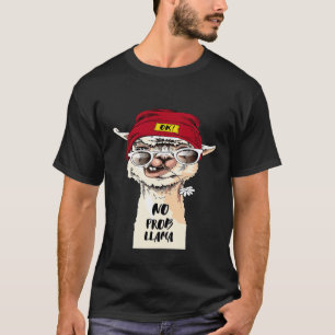 Camiseta Retrato de Lhama com Boné Hipster Óculos de Sol e
