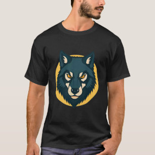 Camiseta Retrato de Lobo com Detalhes Artísticos Vibrantes
