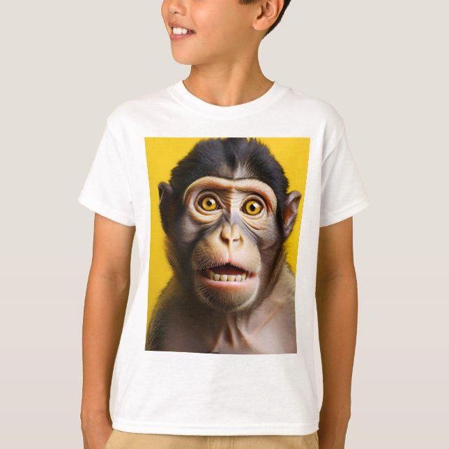 Camiseta Retrato de macaco engraçado (Frente)
