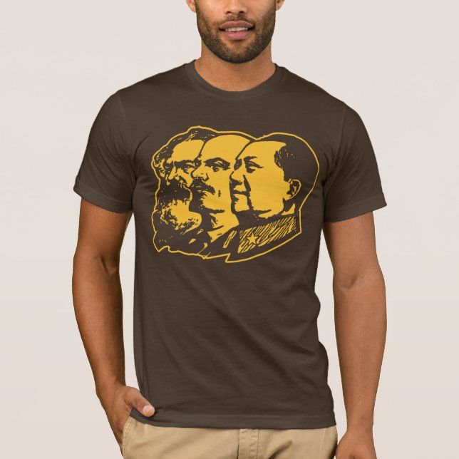 Camiseta Retrato de Marx Lenin Mao (Frente)