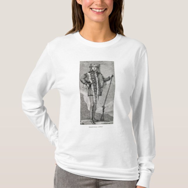 Camiseta Retrato de Meriwether Lewis gravado (Frente)