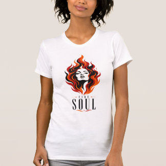 Camiseta Retrato de Mulher com Alma de Fogo Força Feminina