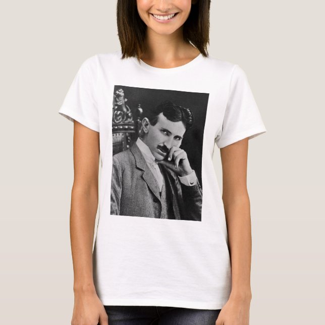 Camiseta Retrato de Nikola Tesla (Frente)