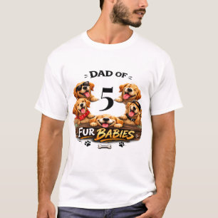 Camiseta Retrato de Papai Cachorro Personalizado Número Des