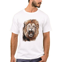 Retrato de pintura de aquarela de leão itinerante