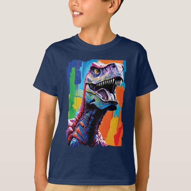Camiseta Retrato De Pintura De Um Tiranossauro Rex | Rex T (Frente)