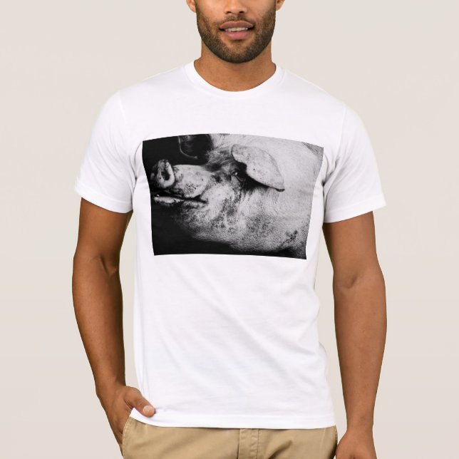 Camiseta retrato de porco (Frente)