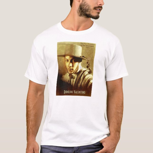 Camiseta Retrato de Rudolph Valentino (Frente)