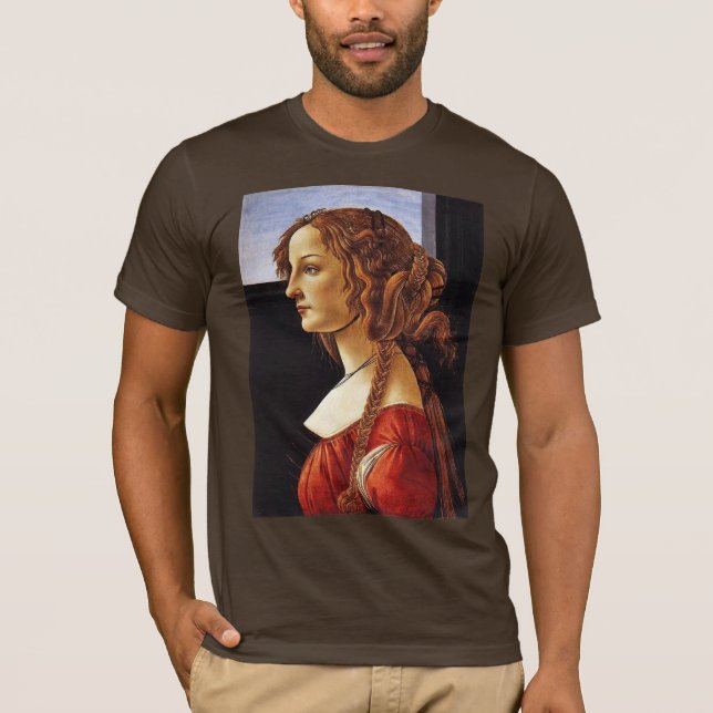 Camiseta Retrato de Simonetta Vespucci por Botticelli Sandr (Frente)