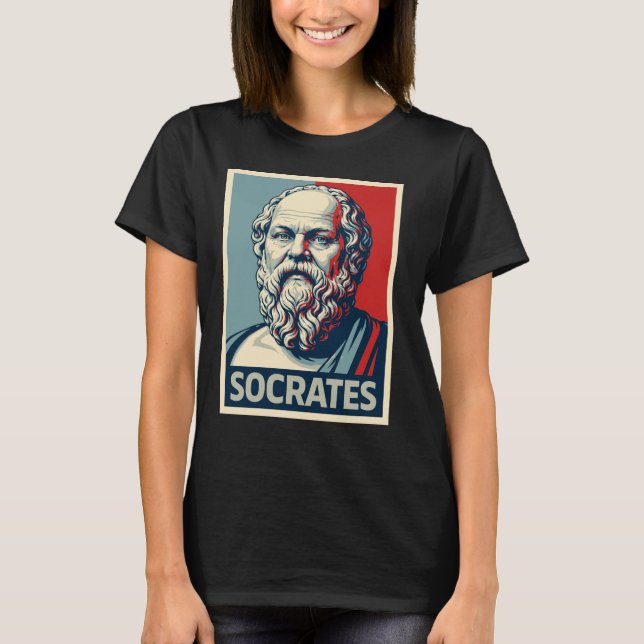 Camiseta Retrato de Sócrates em Pop Art (Frente)