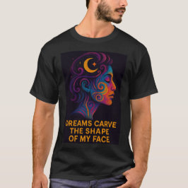 Camiseta Retrato de Sonho Surrealista em Arte Neon
