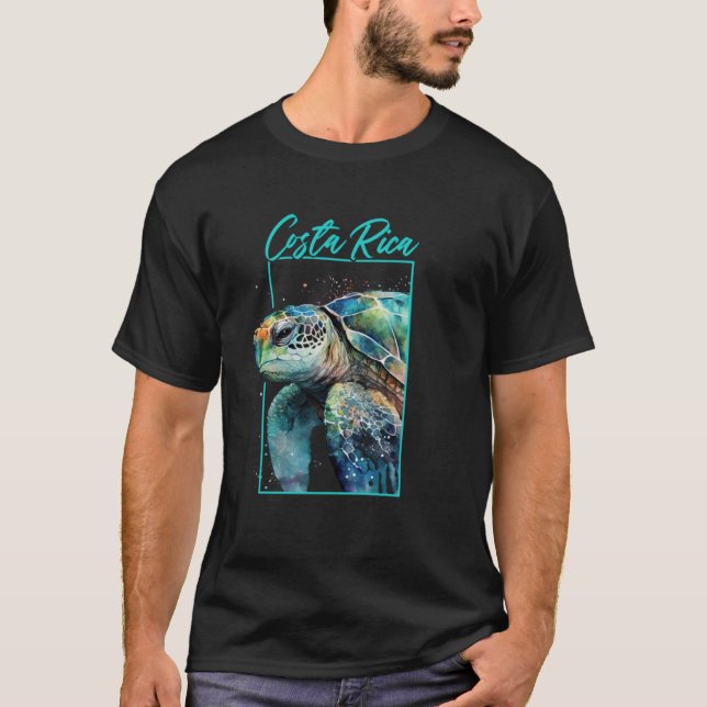 Camiseta Retrato de Tartaruga Marinha da Costa Rica (Frente)