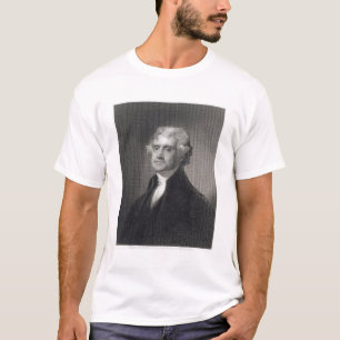 Camiseta Retrato de Thomas Jefferson, gravado pelo Br de