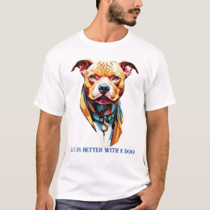 Camiseta Retrato de um Cachorro em Técnica de Aquarela