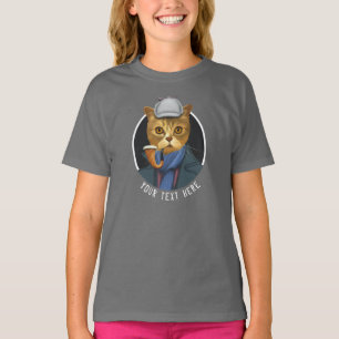 Camiseta Retrato de um Detetive Cat T-Shirt