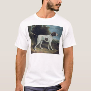 Camiseta Retrato de um fígado e de um ponteiro branco