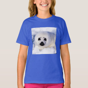 Camiseta Retrato de um Filhote de Foca-da-Groenlândia