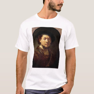 Camiseta Retrato de um homem com uma corrente Dourado