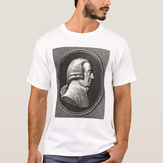 Camiseta Retrato de um medalhão de Adam Smith (Frente)
