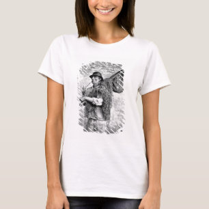 Camiseta Retrato de um pescador que leva suas redes (pho de