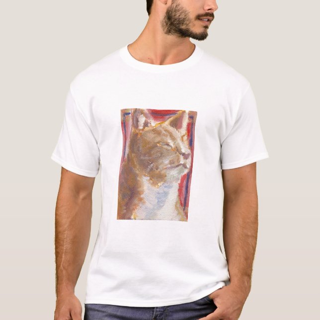 Camiseta Retrato de um TSHIRT do gato (Frente)