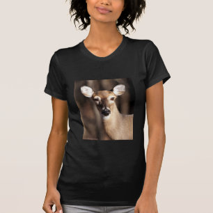Camiseta Retrato de uma Corça de Cauda Branca de Vida Selva