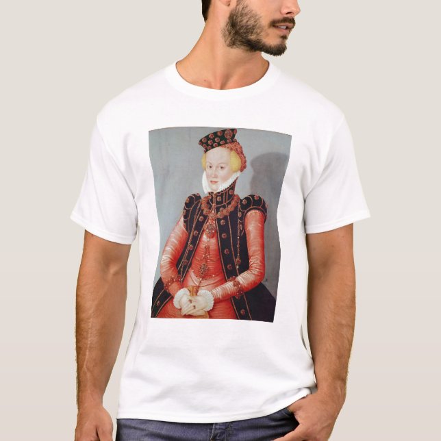 Camiseta Retrato de uma jovem mulher (Frente)