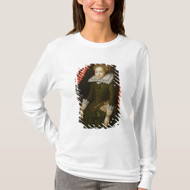 Camiseta Retrato de uma menina da família de de Ligne (Frente)