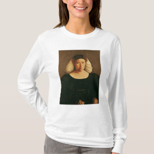 Camiseta Retrato de uma mulher com um Hairnet branco
