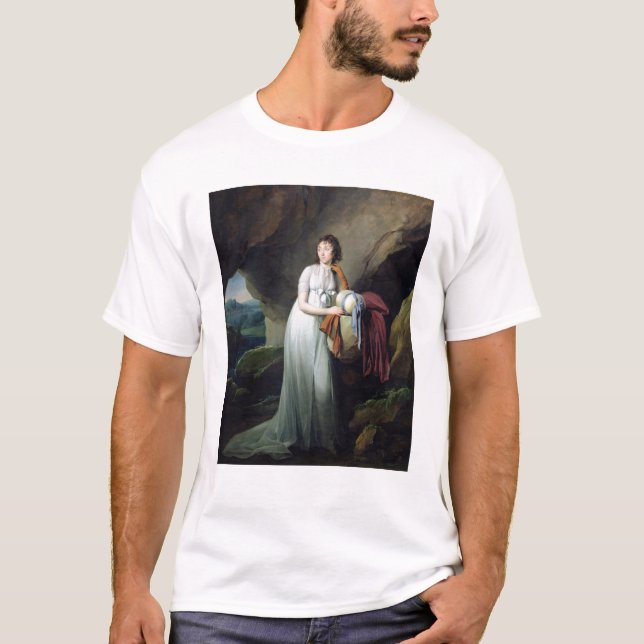 Camiseta Retrato de uma mulher em uma caverna (Frente)