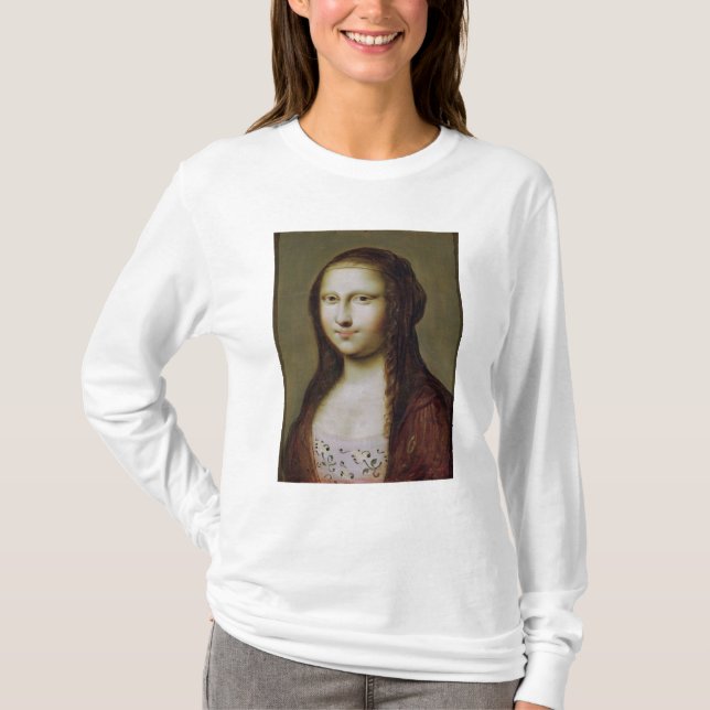 Camiseta Retrato de uma mulher inspirada pela Mona Lisa (Frente)