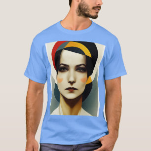 Camiseta Retrato de uma mulher inspirado na arte Bauhaus