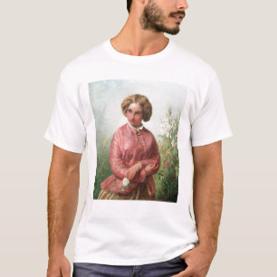 Camiseta Retrato de uma rapariga com um rosa
