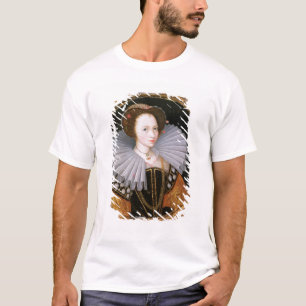 Camiseta Retrato de uma senhora com um grande pavão-do-mar