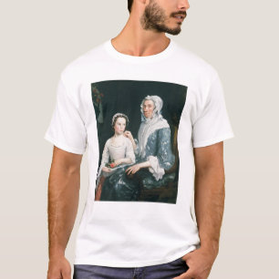 Camiseta Retrato de uma senhora idosa e de uma rapariga